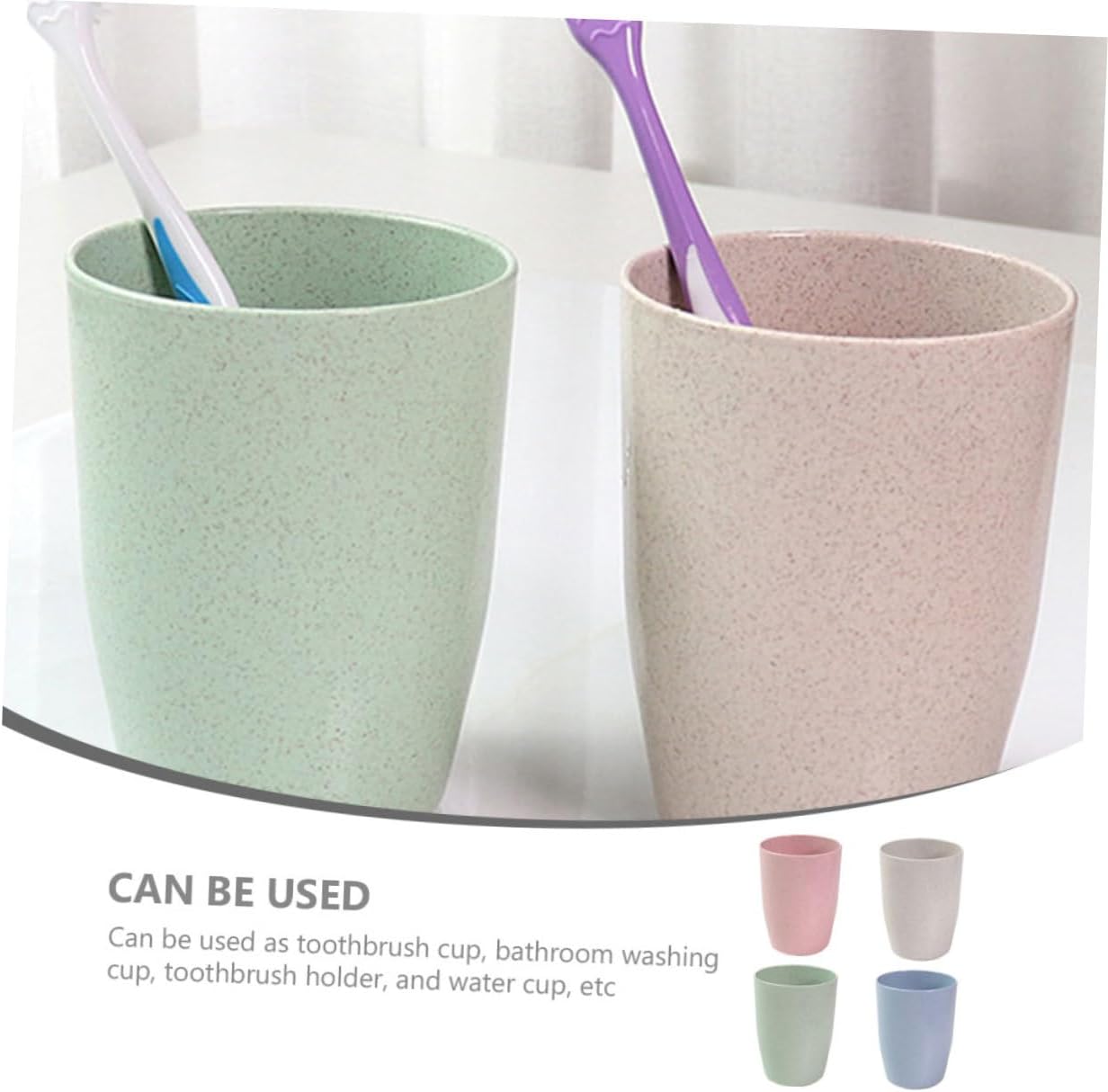 4Pcs VALICLUD Toothbrush Mouthwash Unbreakable Mugs Home Decor Toothbrush Holder
