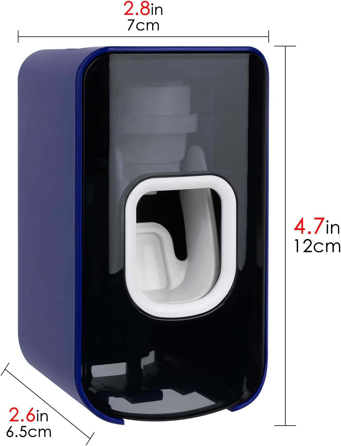 2-in-1 Toothbrush Toothpaste Holder Heavy-Duty Wall-Mounted Dark Blue