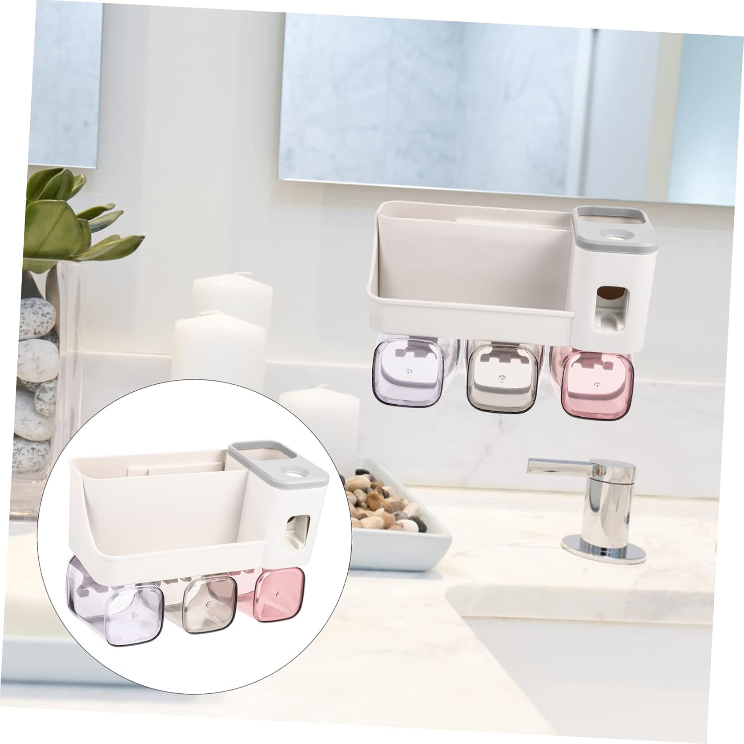 Space-Saving Wall-Mounted Toothbrush Holder for Families and Kids