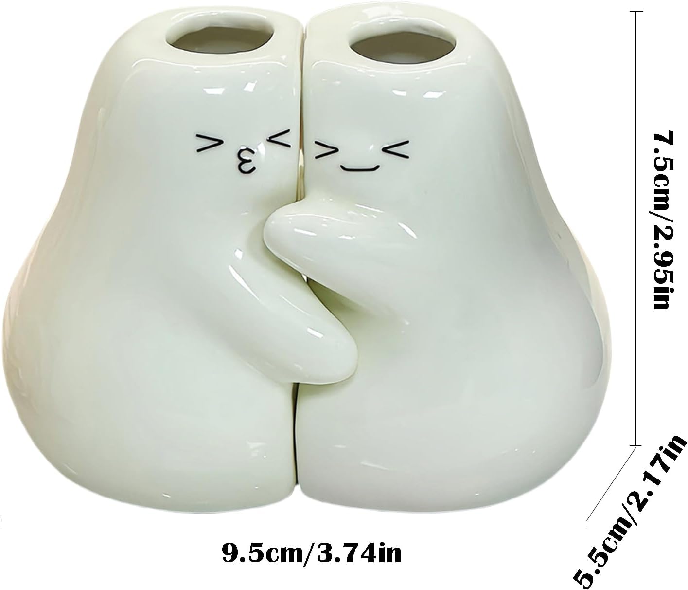 Set of 2 Hugging Pears Toothbrush Holder for Couples