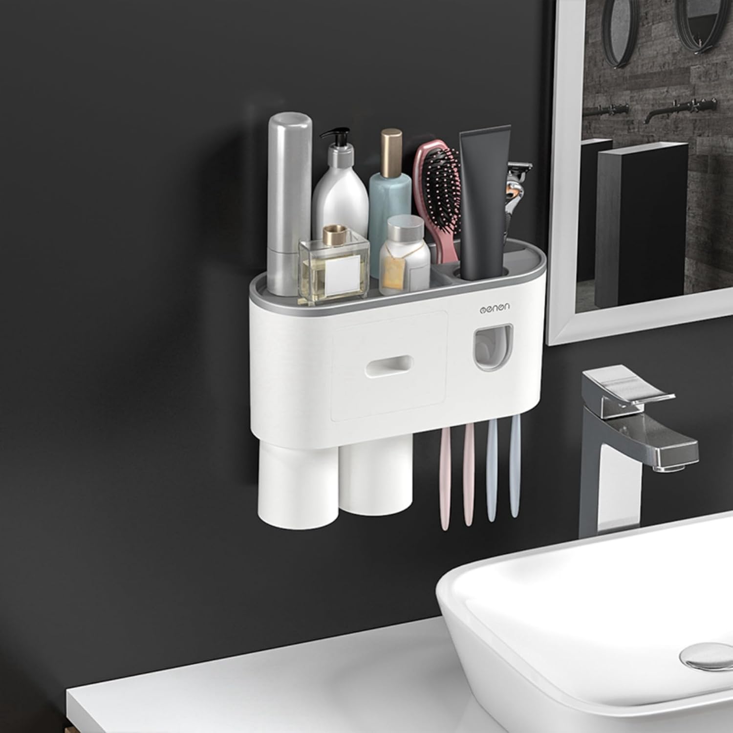 No-Drill Wall-Mounted Toothbrush Holder