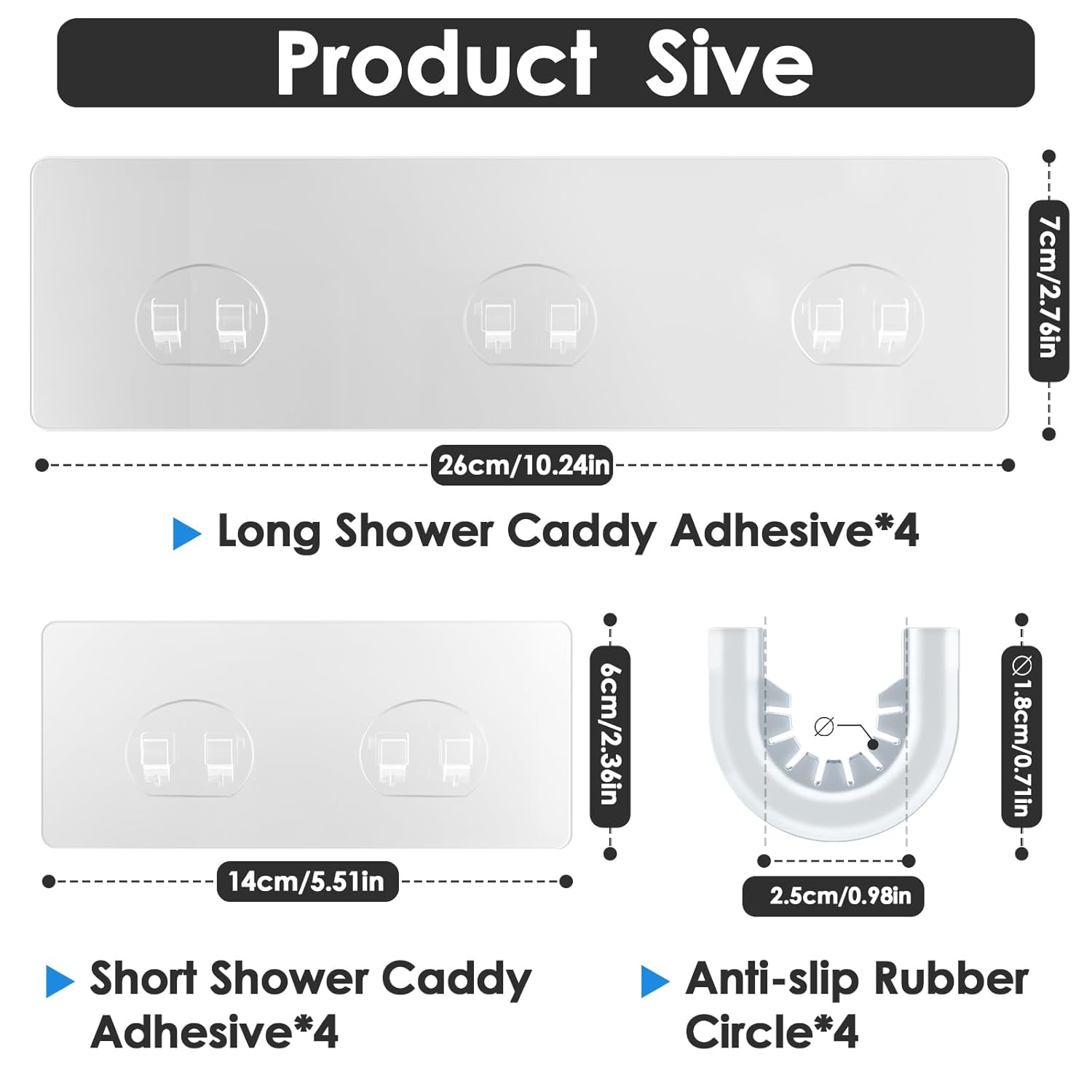 Lsnisni12-Piece Replacement Shower Adhesive Caddy Hooks