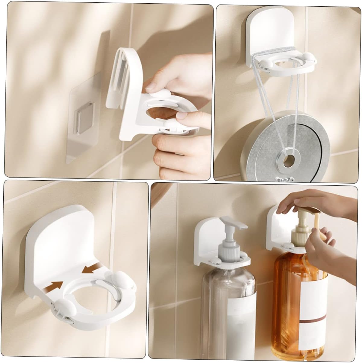 DRESSOOS Wall-Mounted Shampoo Holder Space-Saving Soap Rack