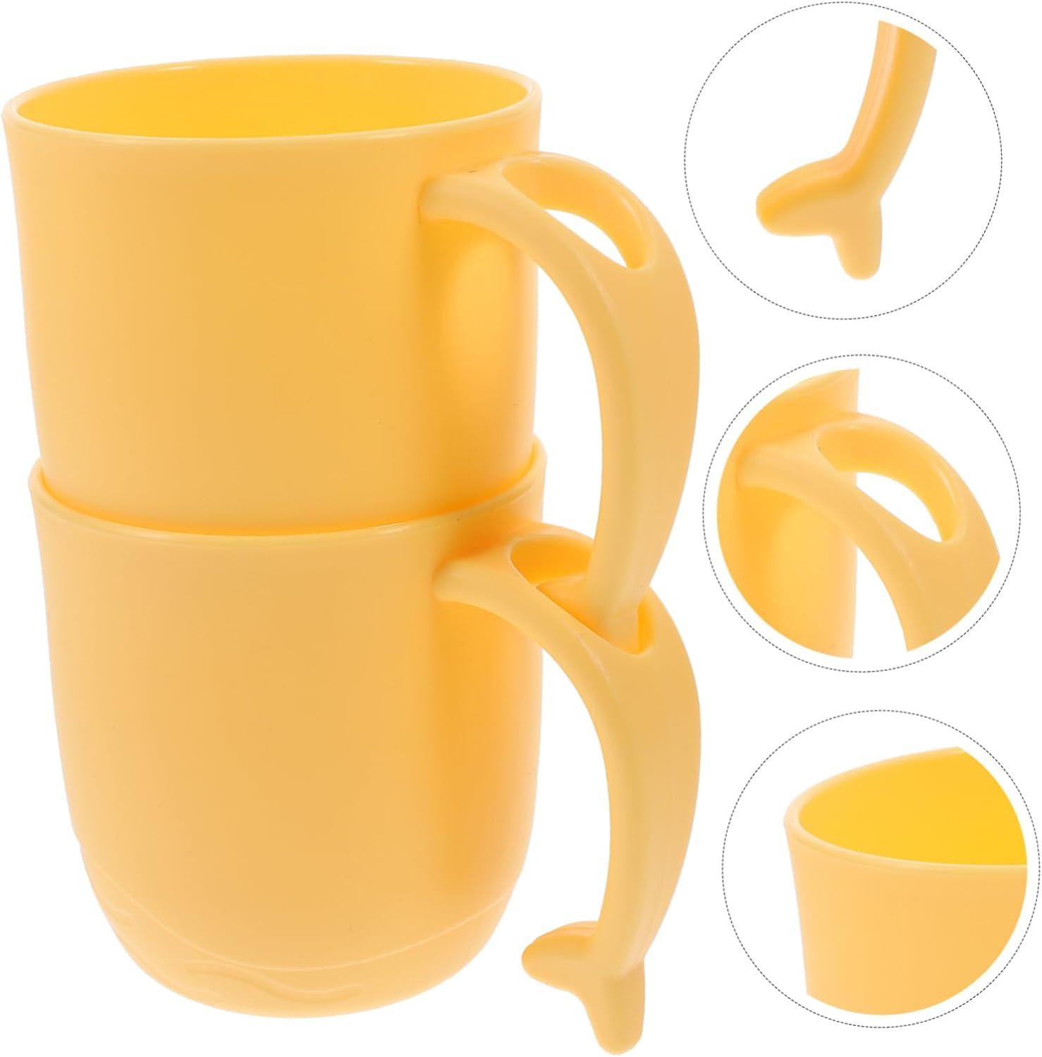 2pcs Dolphin Tail Handle Tooth Rinsing Cups