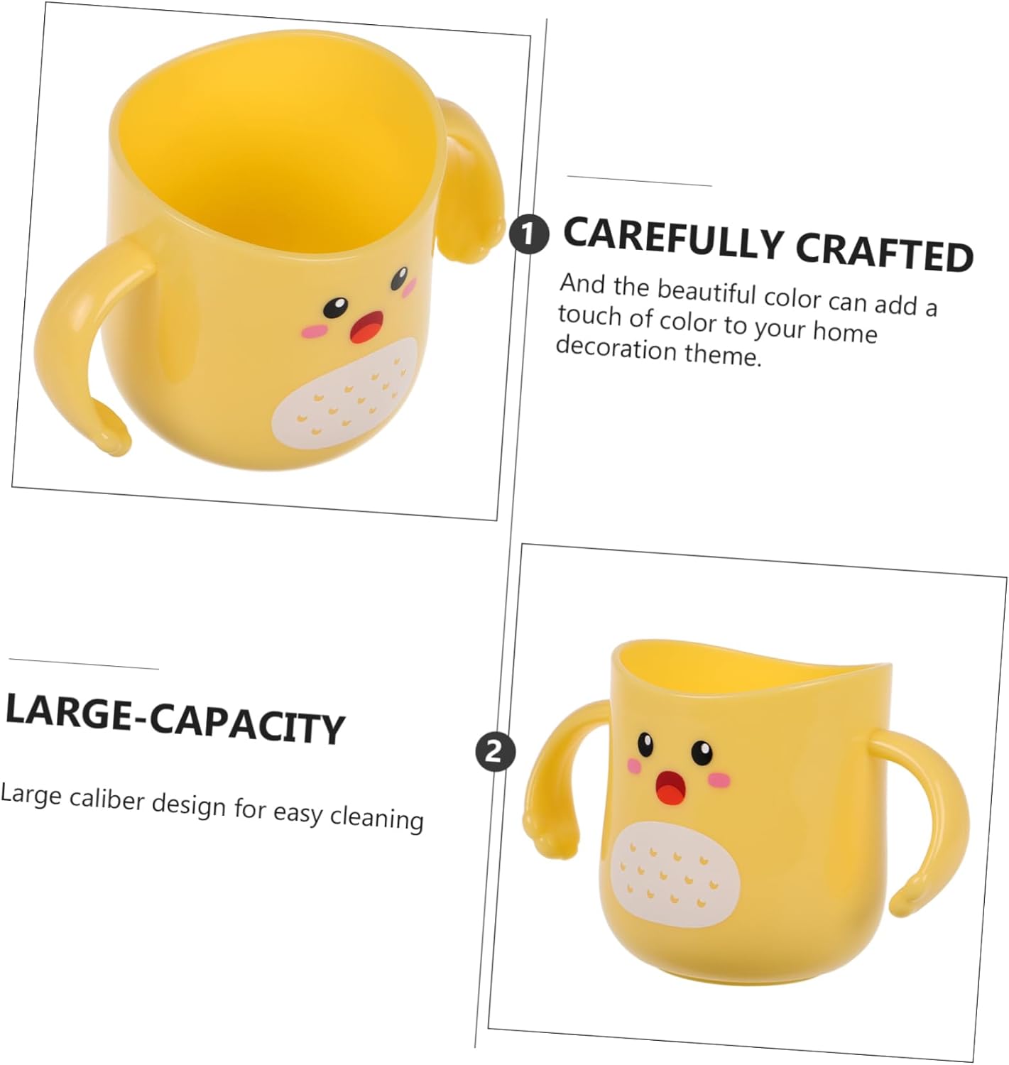Ergonomic Toothbrush Cup Spill-Proof Design Cartoon Characters