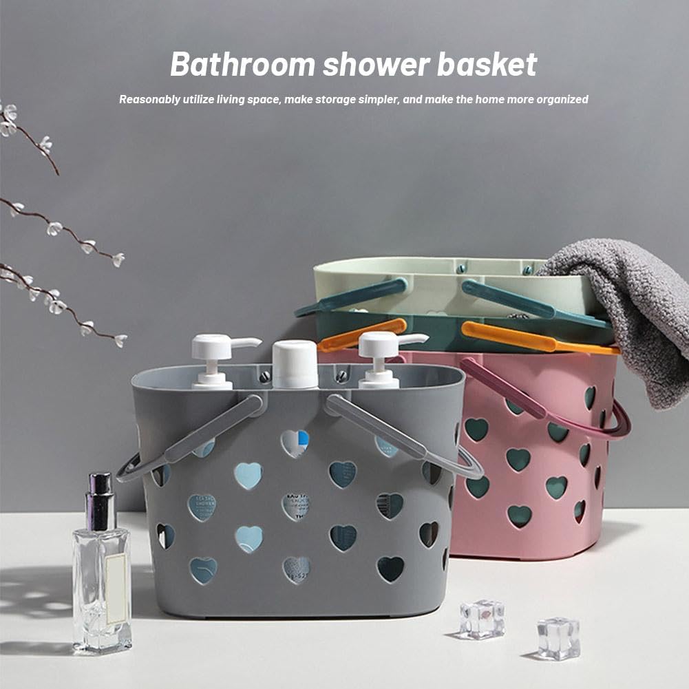 Portable Shower Basket with Handles and Storage
