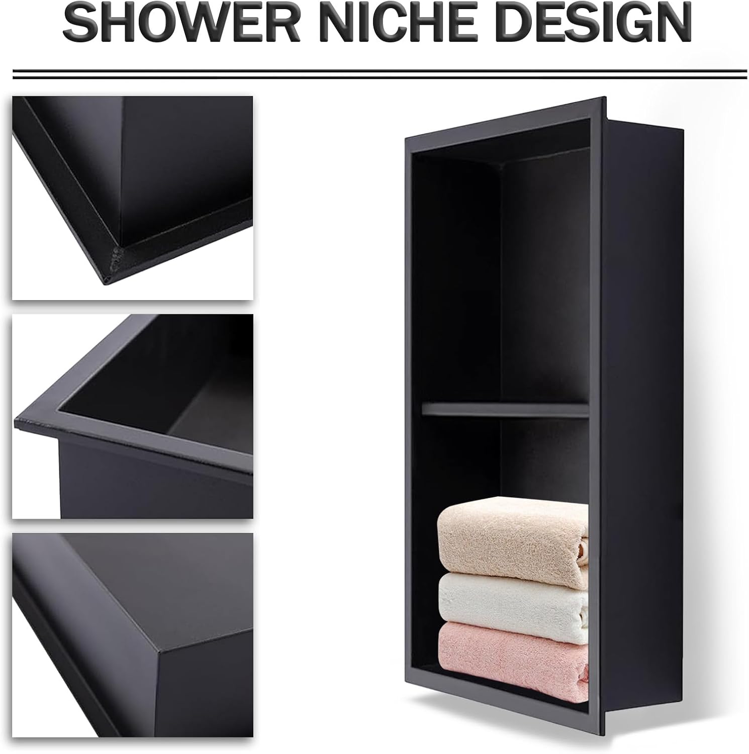 Stainless Steel Shower Niche 24 X 12 - No Tile Needed