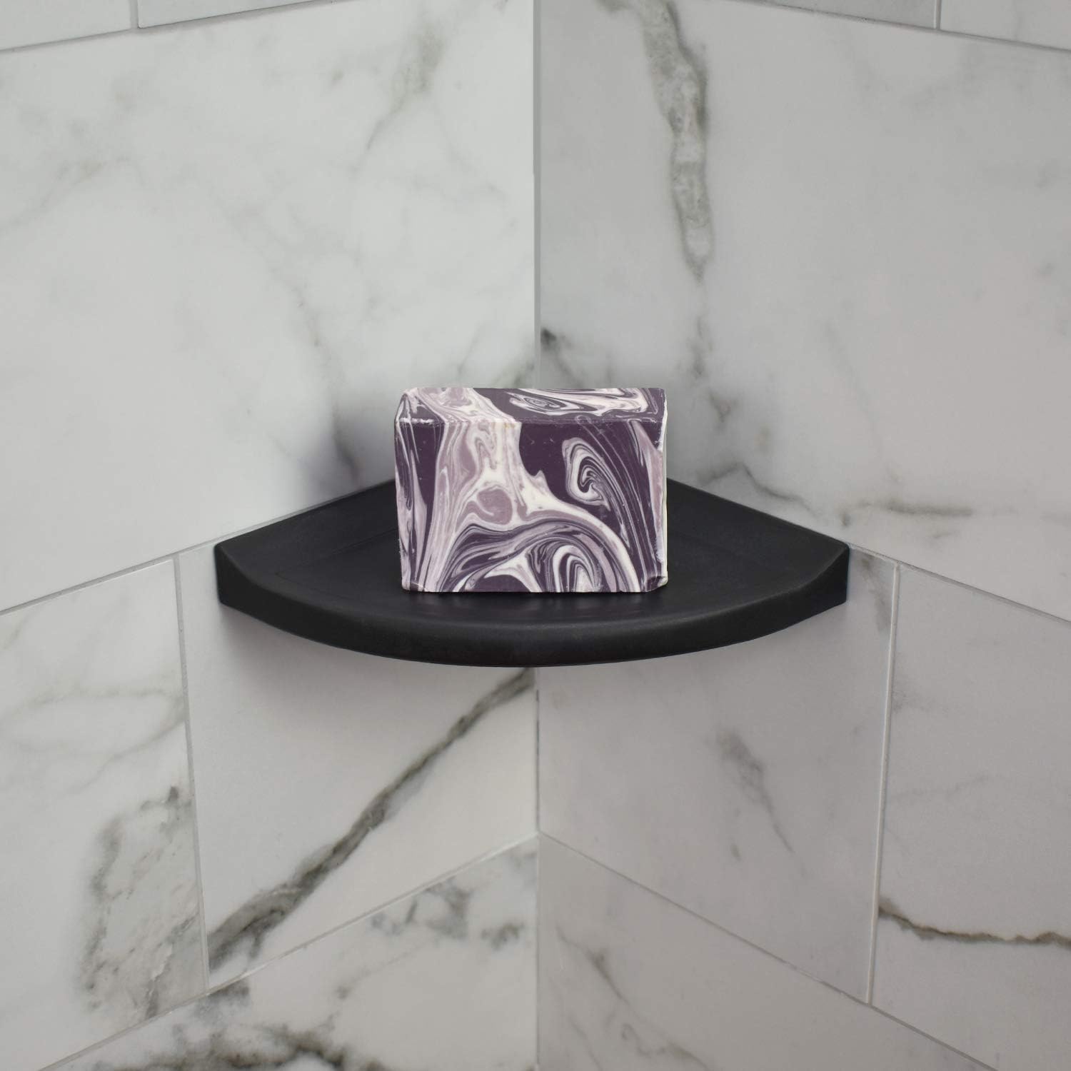 Questech 5 Inch Shower Soap Dish Shelf Graphite Black