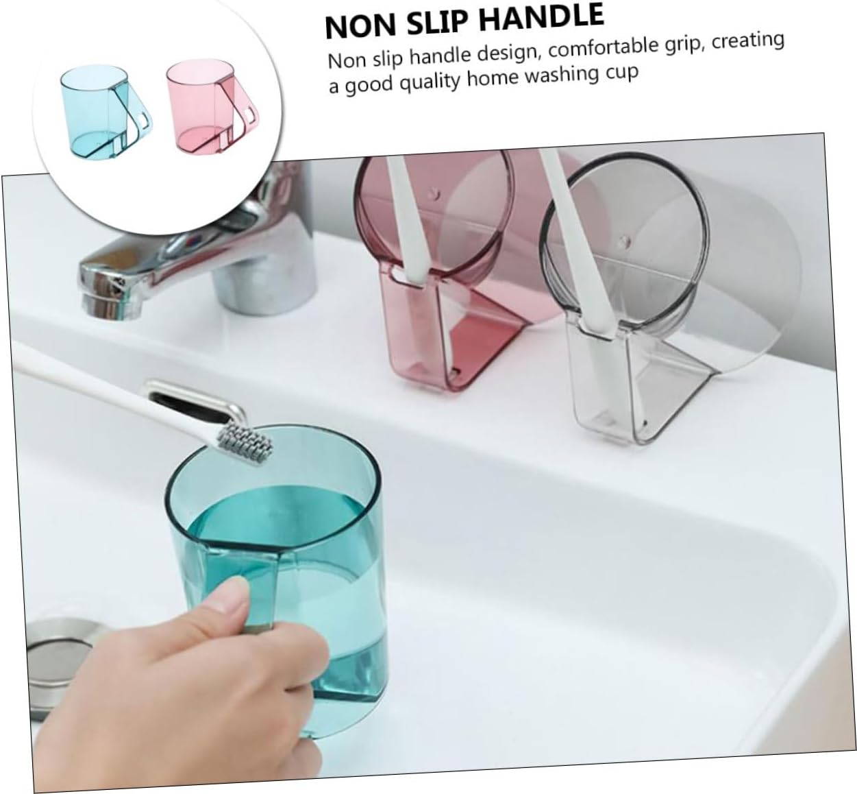 Cabilock 2pcs Toothbrush Holder Cups Reusable for Bathroom and Travel