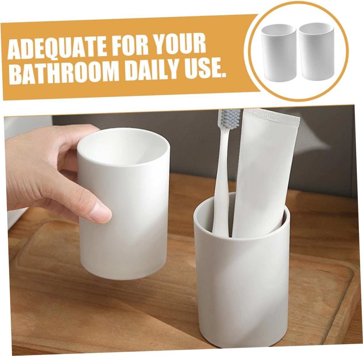 2-Piece Bathroom Toothbrush Mouthwash Cups for Reusable Travel