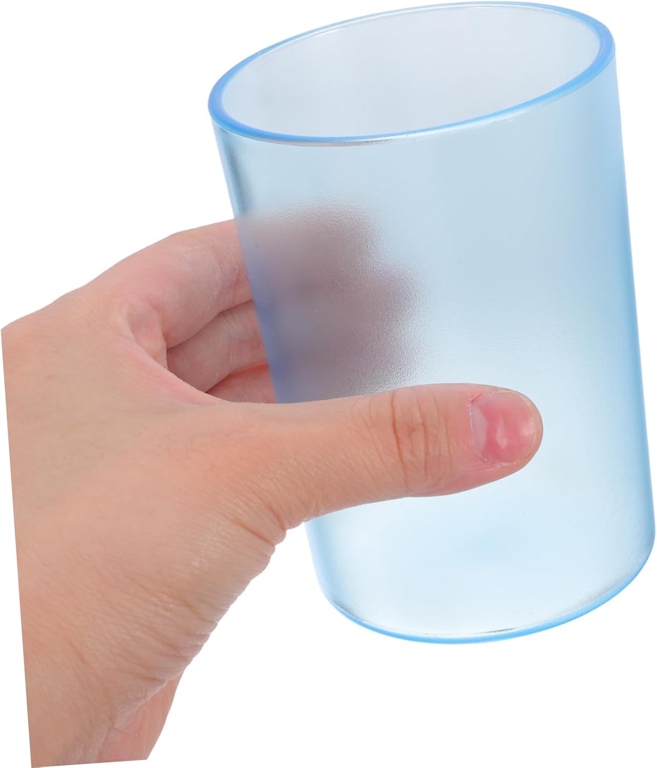 Stylish Blue Transparent Toothbrush Cup for Adults
