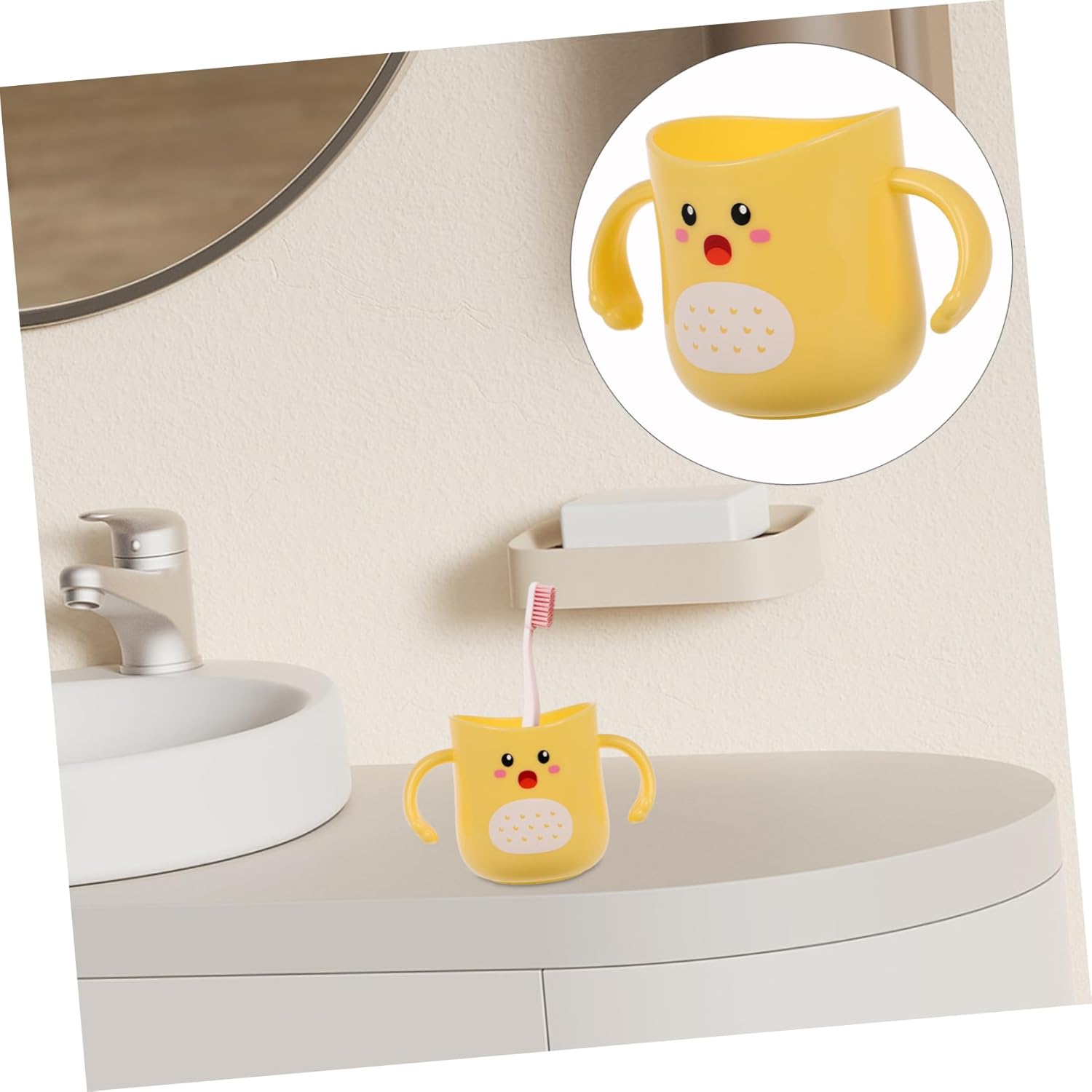 Cute Dinosaur Toothbrush Holder for Ages 3
