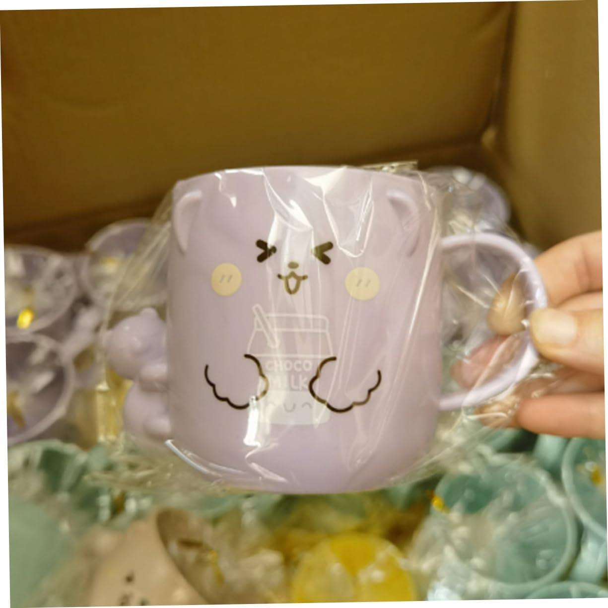 GleavI 2-Piece Cartoon Bear Toothbrush Cup Set