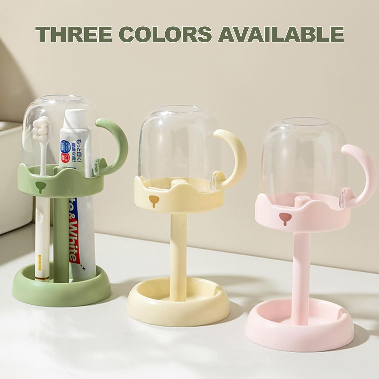 Adjustable Toothbrush Holder with Cover and Rinsing Cup