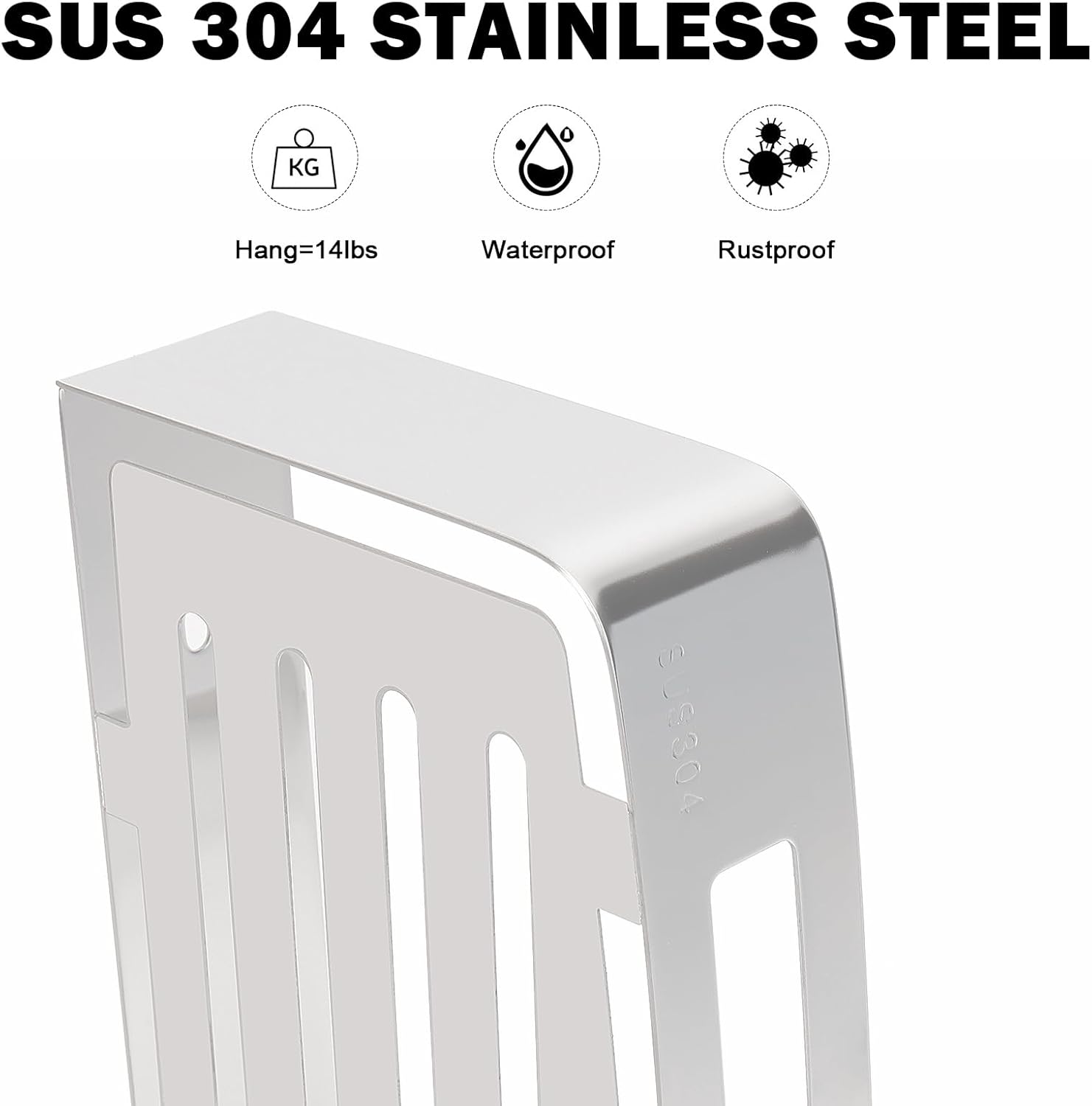 NearMoon Double-Sided Adhesive 304 Stainless Steel Shower Caddy 2-Pack