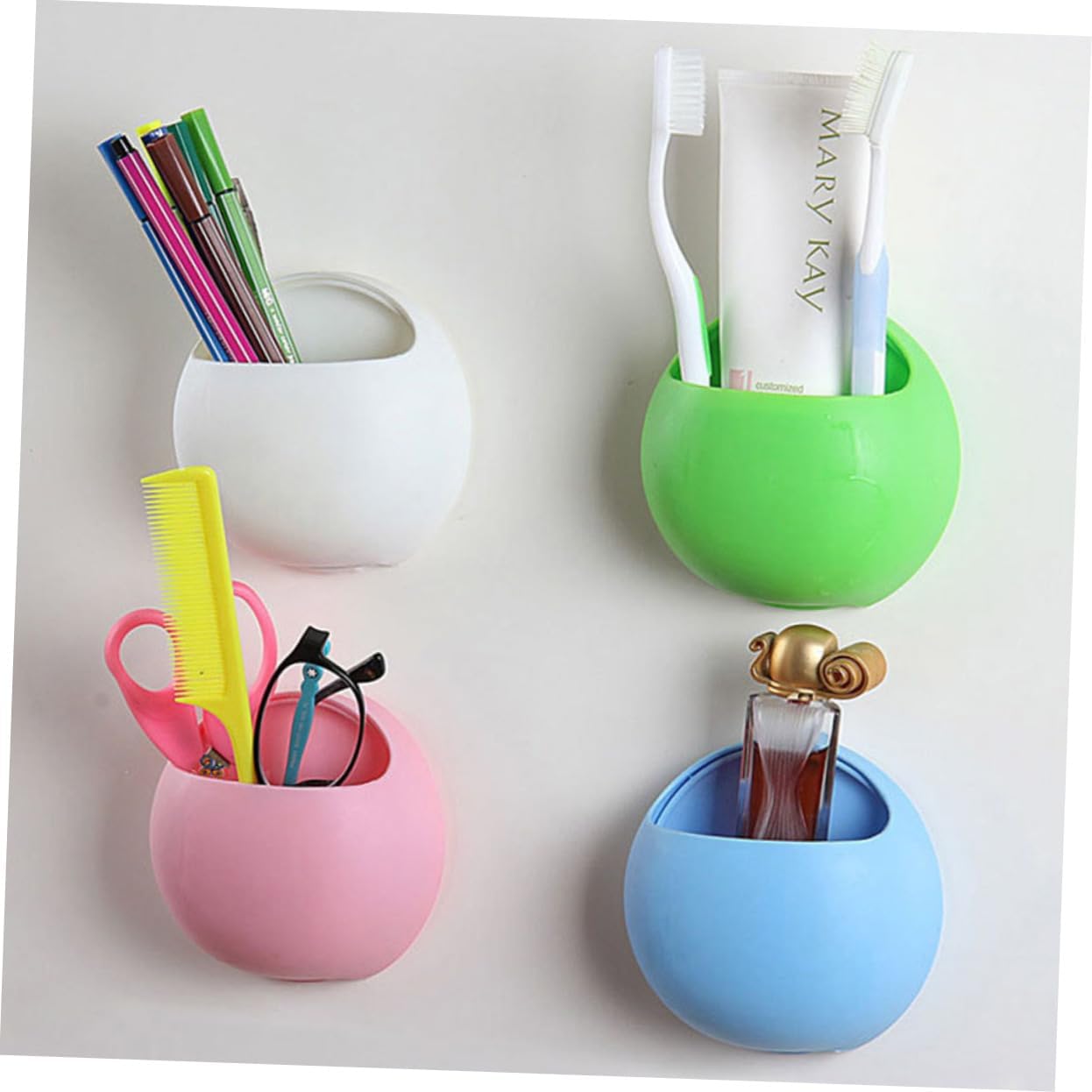 Suction Cup Toothbrush Holder Wall Mount Organizer