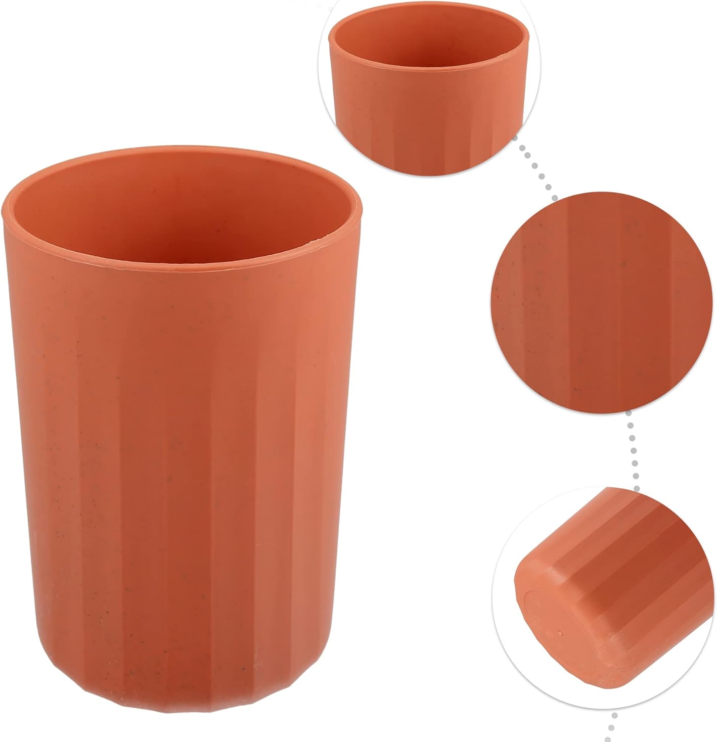 VOCOSTE 1Pc Bathroom Tumbler with Smooth Lines Wheat Straw Cup for Toothpaste