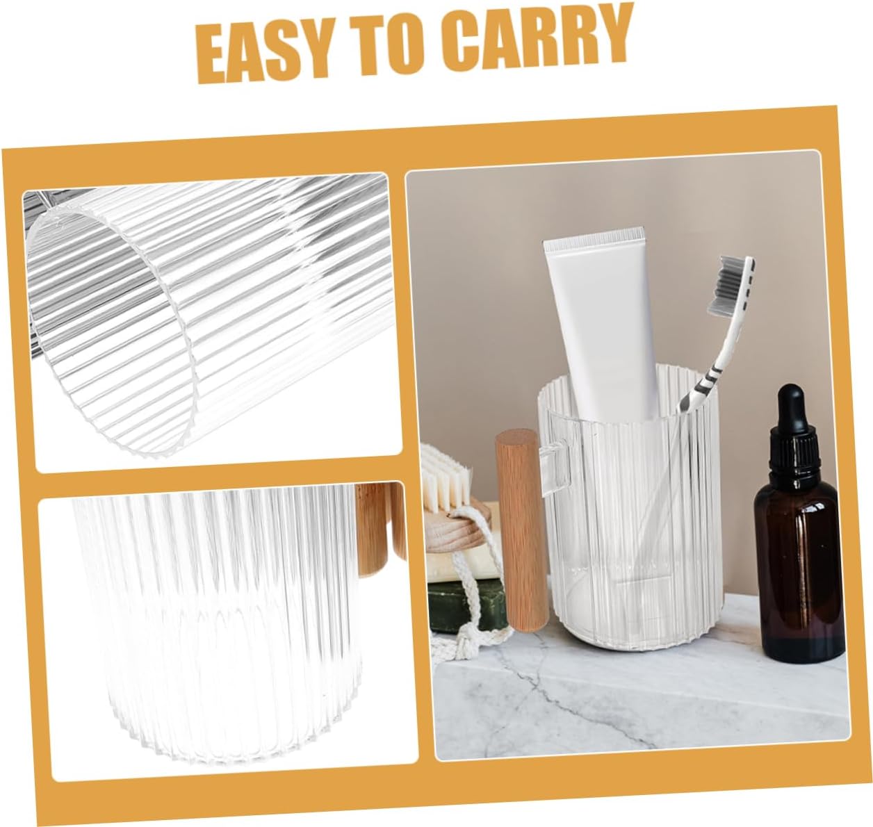 Ergonomic Mobestech 4Pcs Multi Purpose Toothbrush Holder Cups