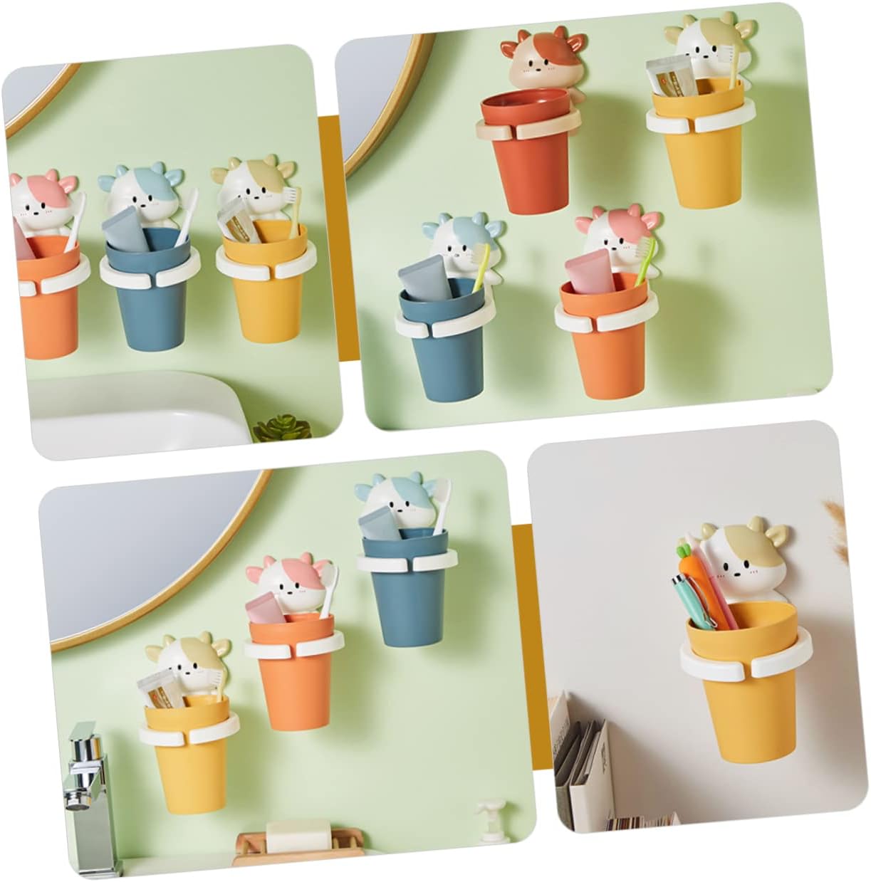 Cartoon Cow Gargle Cup Toothbrush Holder