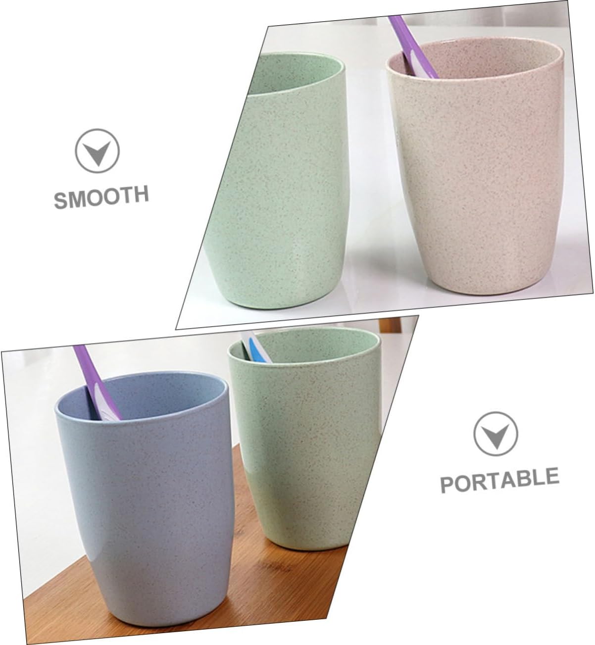 4Pcs VALICLUD Toothbrush Mouthwash Unbreakable Mugs Home Decor Toothbrush Holder