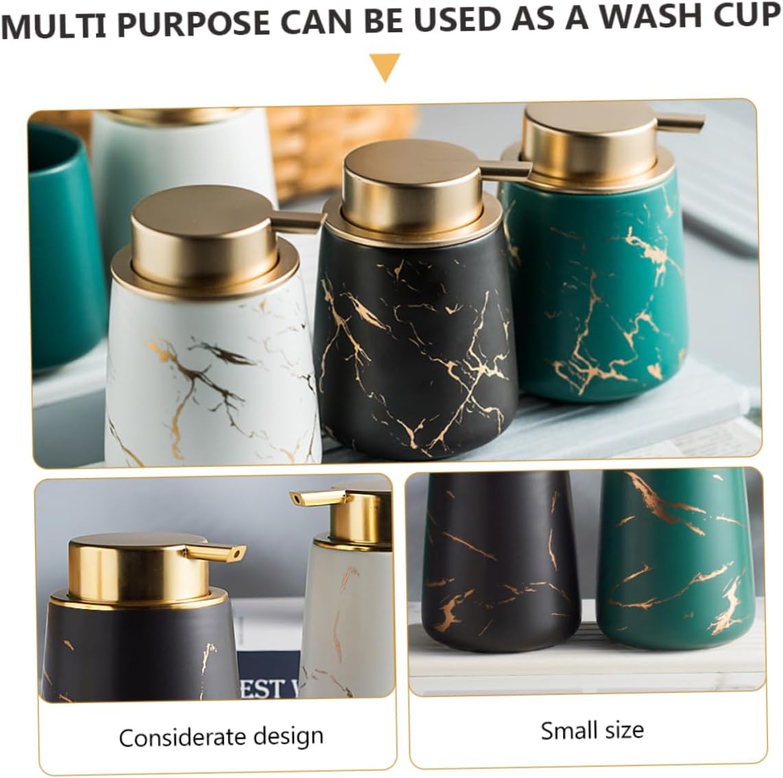 Elegant Bathroom Set - Toiletry Cup Dispenser Toothbrush Holder
