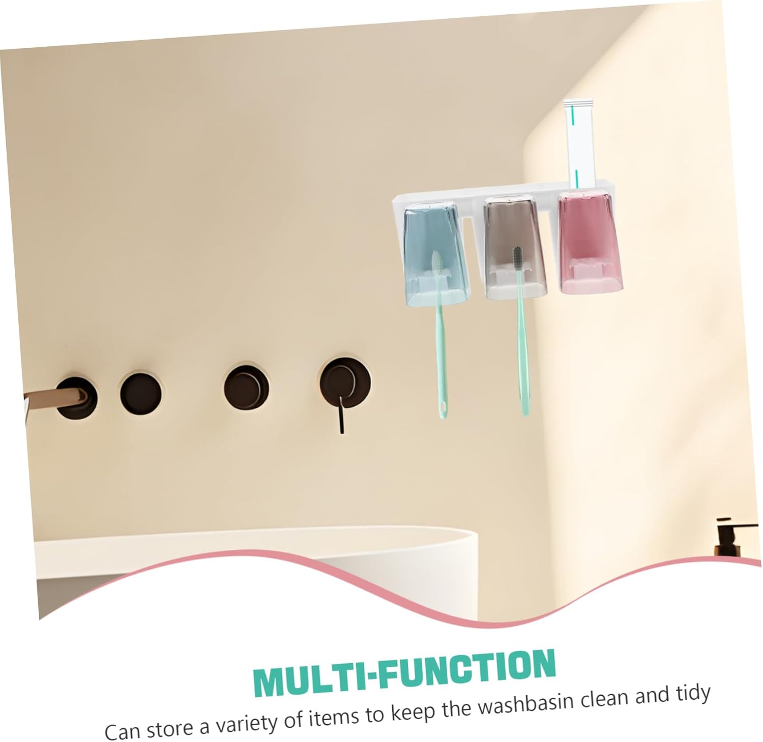 Space-Saving Wall Toothbrush Toothpaste Holder Set of 3