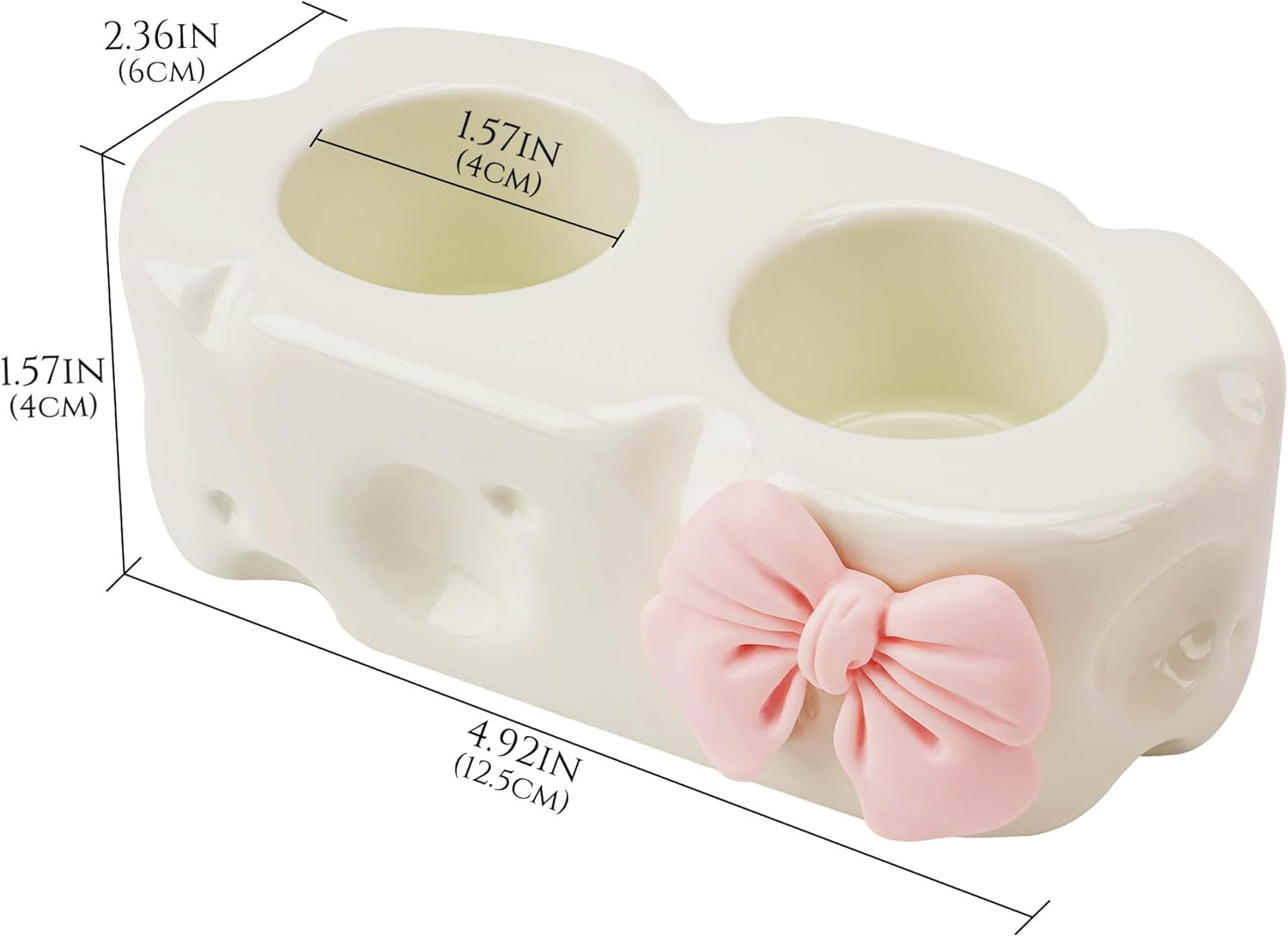 Cute White Ceramic Bow Toothbrush Holder