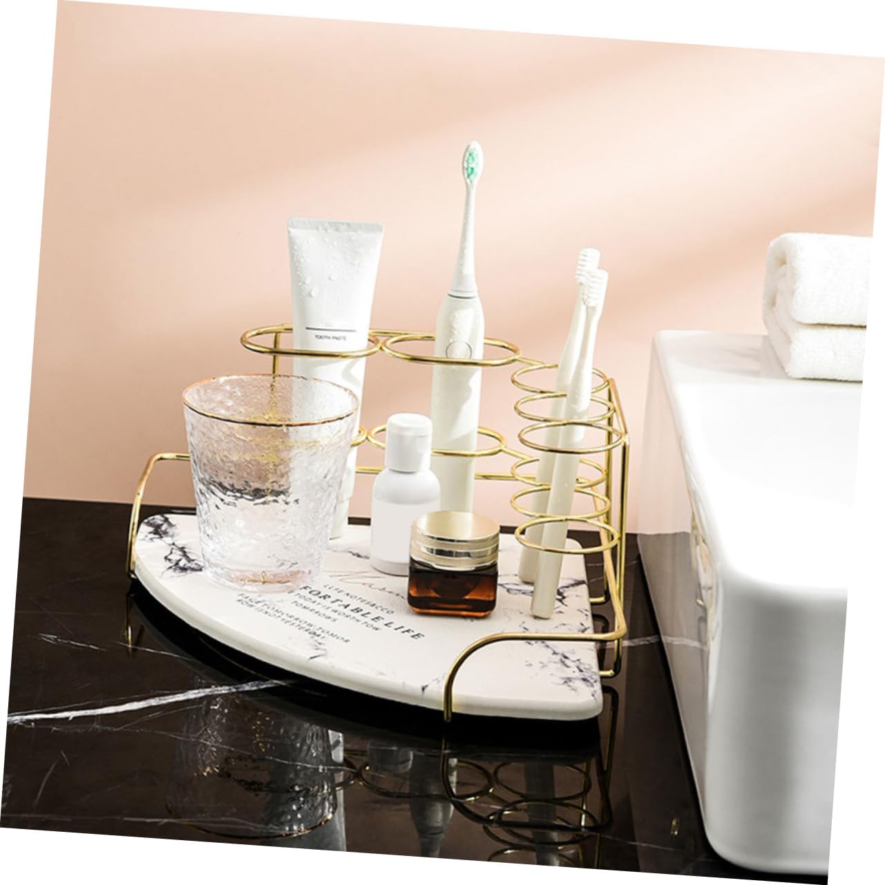 PRETYZOOM Corner Toothbrush Holder Rack