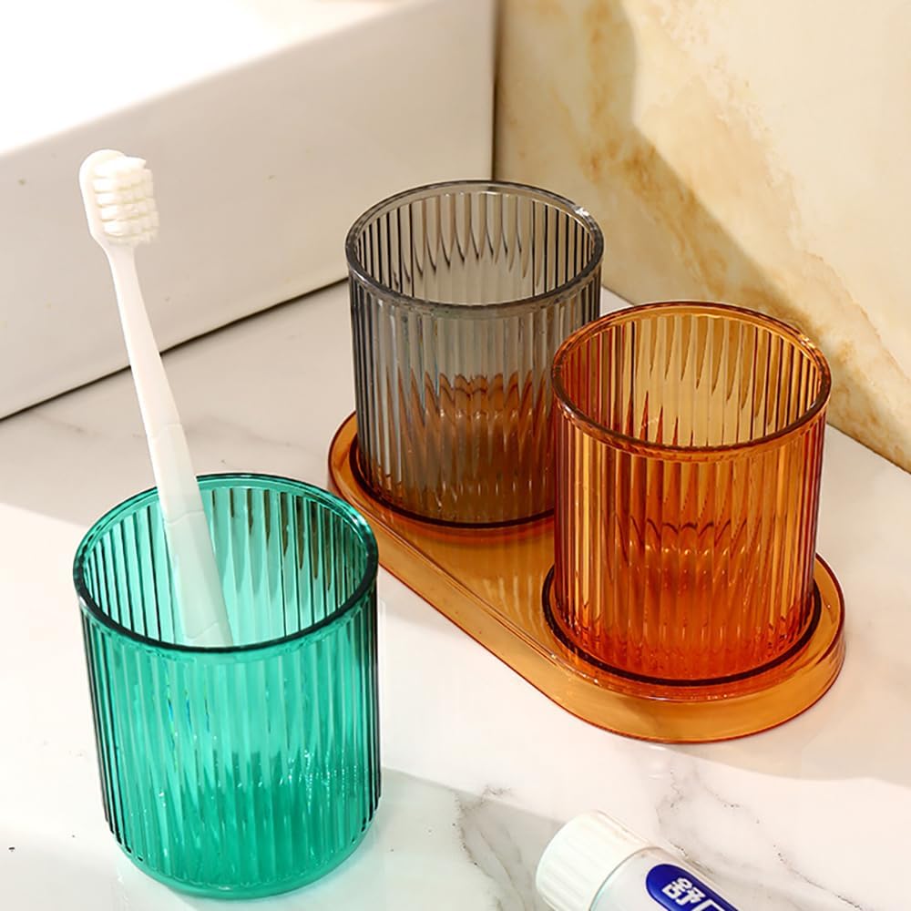 Bathroom Tumbler Set Unbreakable Toothbrush Cup