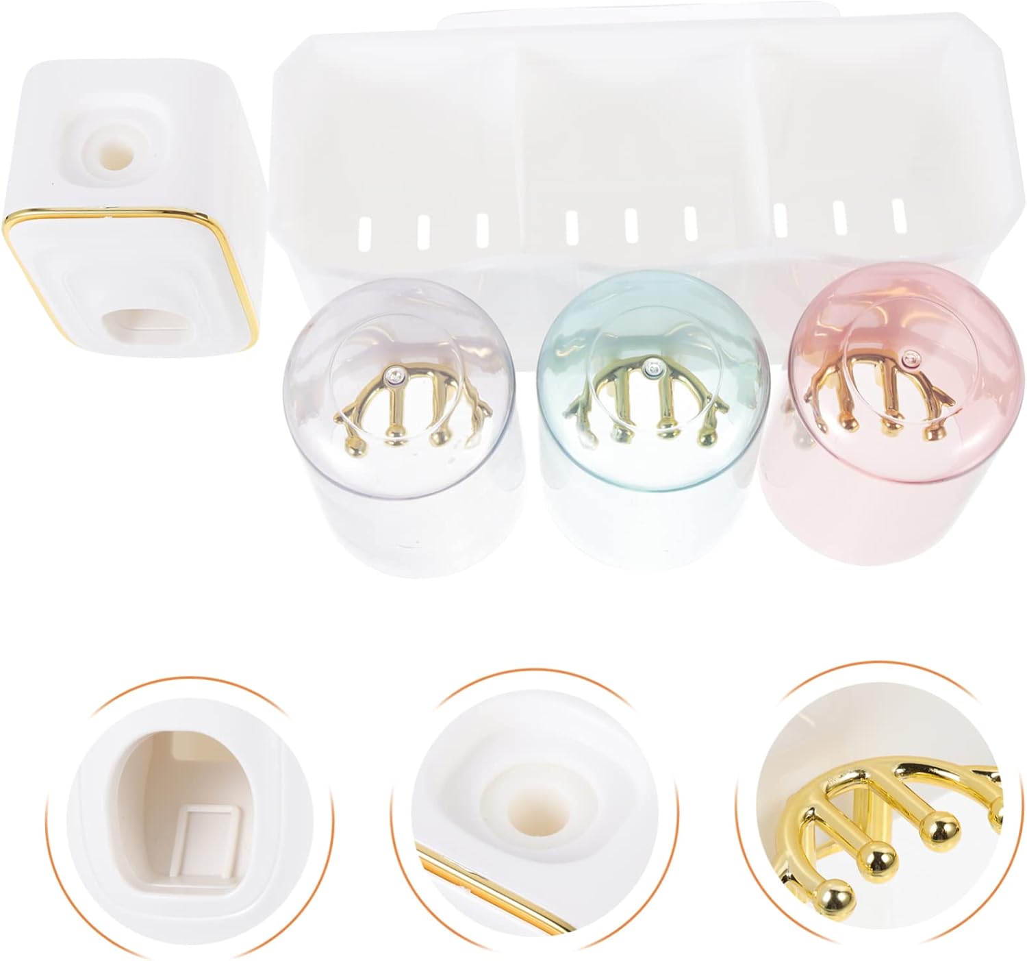 Gleavi Wall-Mounted Toothbrush Holder Toothpaste Dispenser - Space-Saving Bathroom Organizer