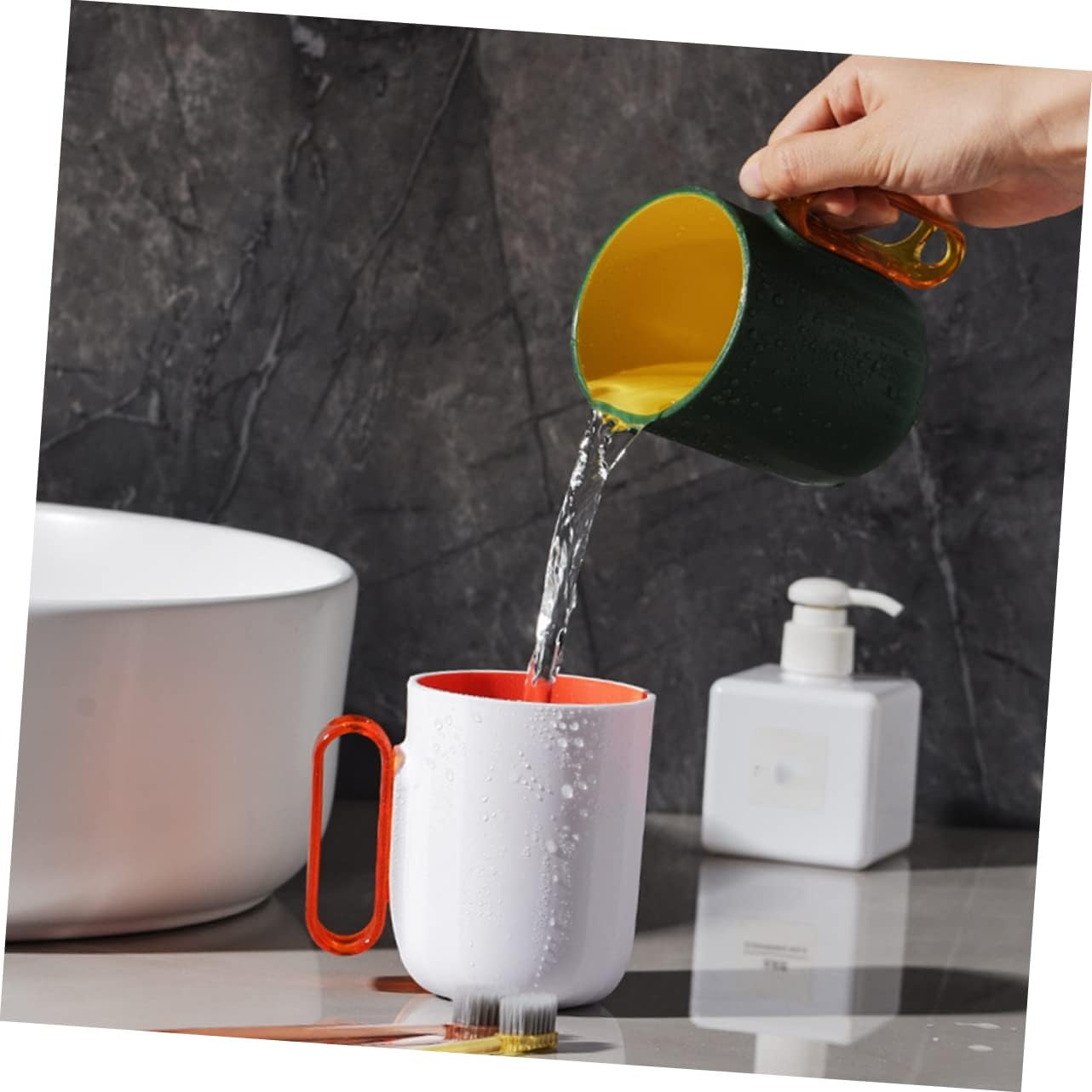 Chic 4-Piece Toothbrush Tea Mugs for Travel Home