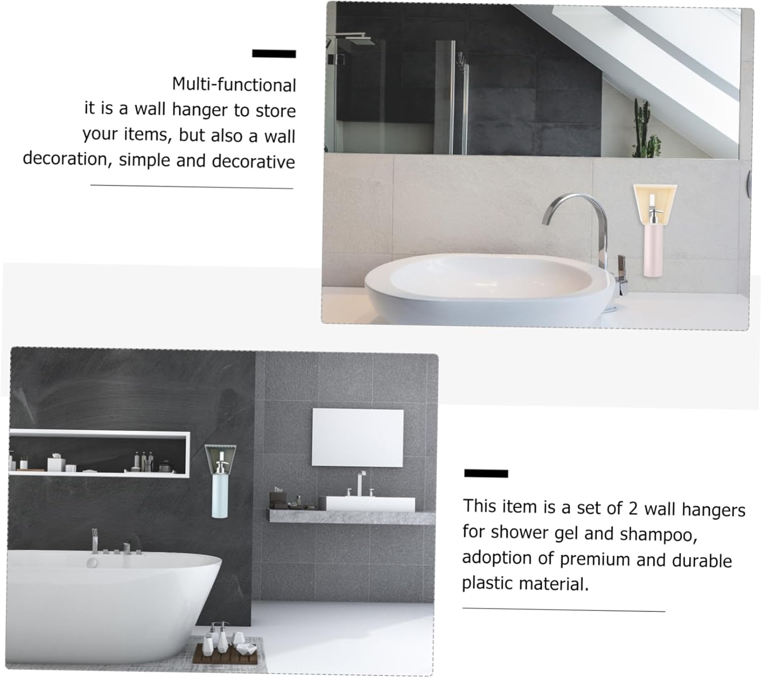 2-Piece Wall-Mounted Storage Racks for Bathroom