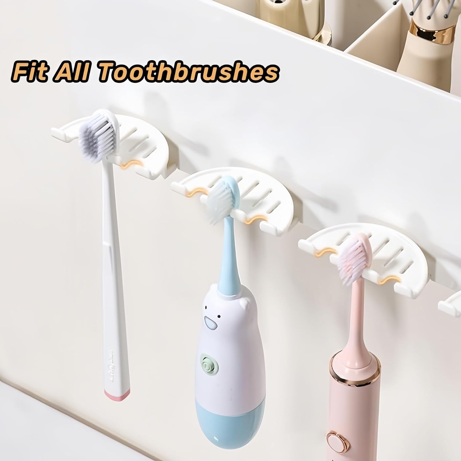 3 in 1 Toothbrush Holder with Hair Dryer Stand and Toothpaste Dispenser