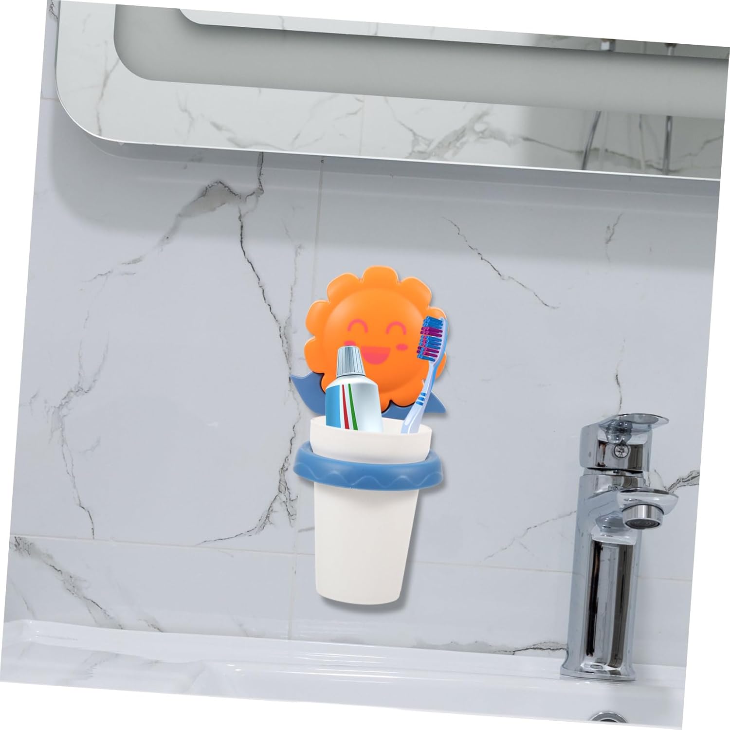 Fomiyes Cartoon Toothbrush Cup Rack Multifunctional Storage Organizer