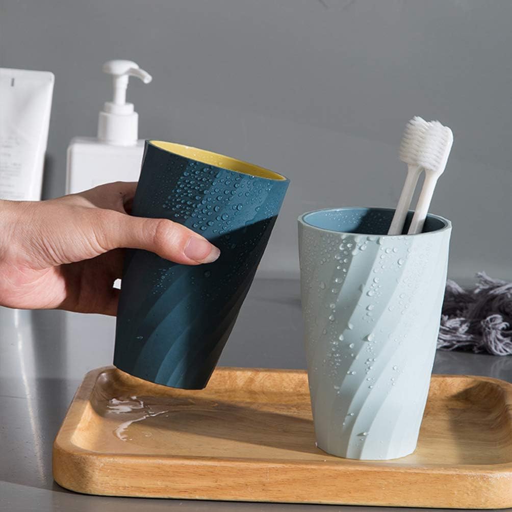 Double-Layer Toothbrush Cup Screw-Thread Design Functional Stylish