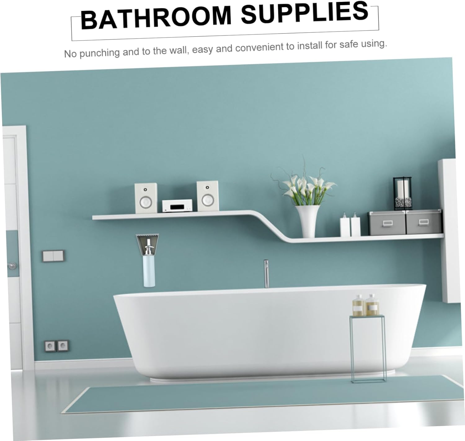 2pcs Wall Mounted Shampoo Hooks for Bathroom Storage