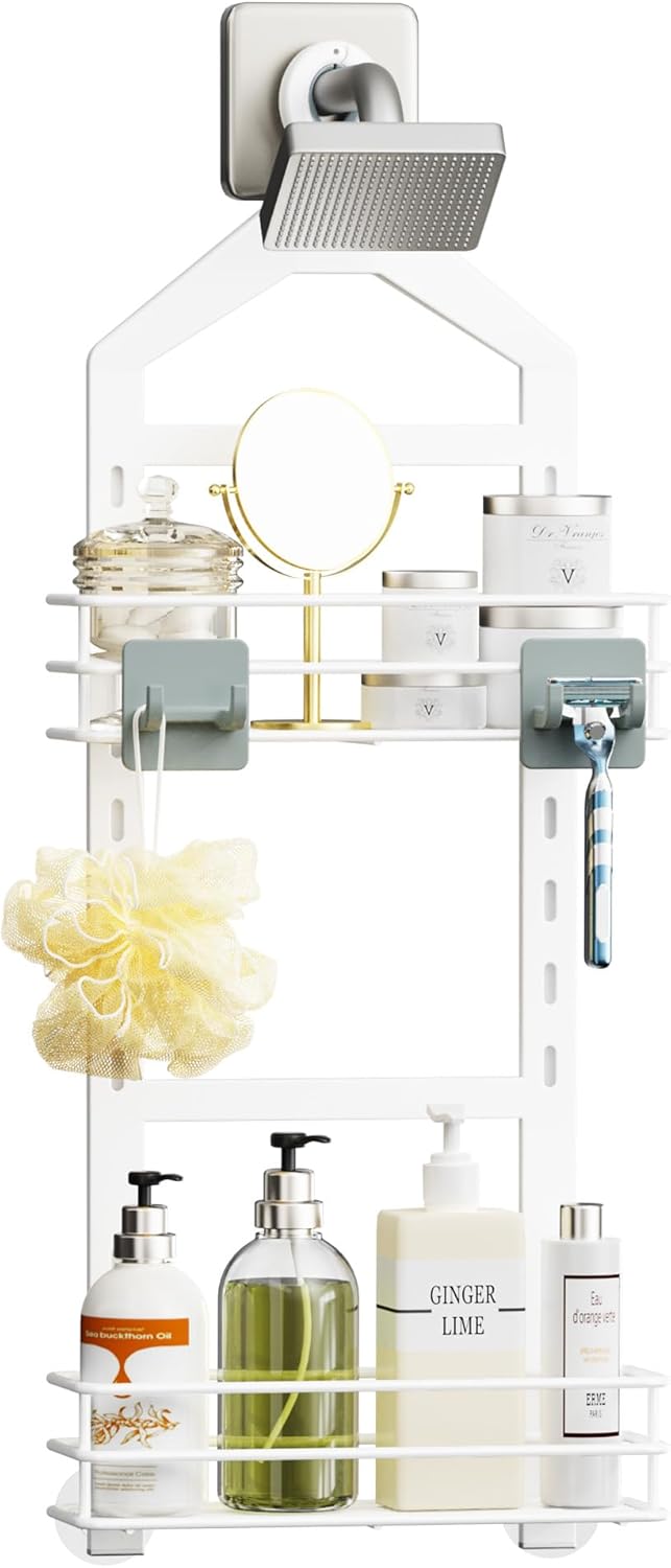 Orimade Adjustable Anti-Slip Shower Caddy Over Shower Head