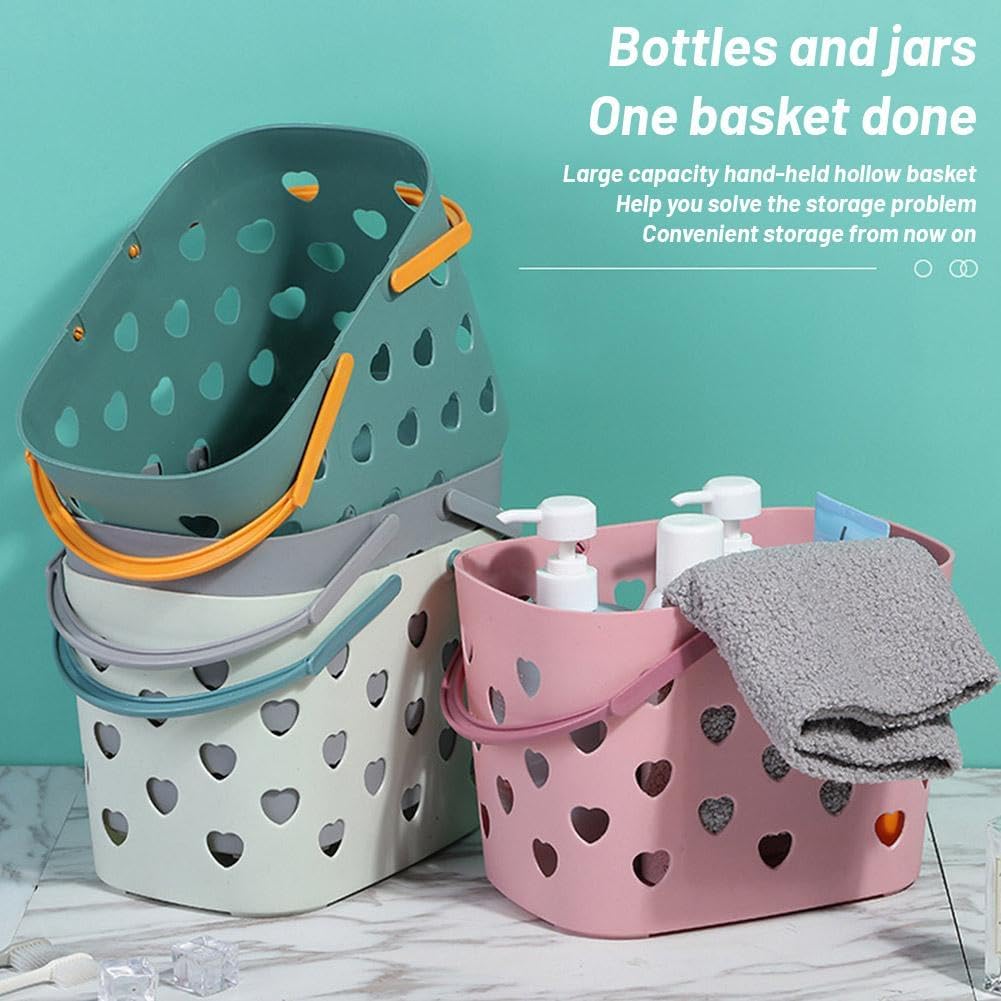 Portable Shower Basket with Handles and Storage