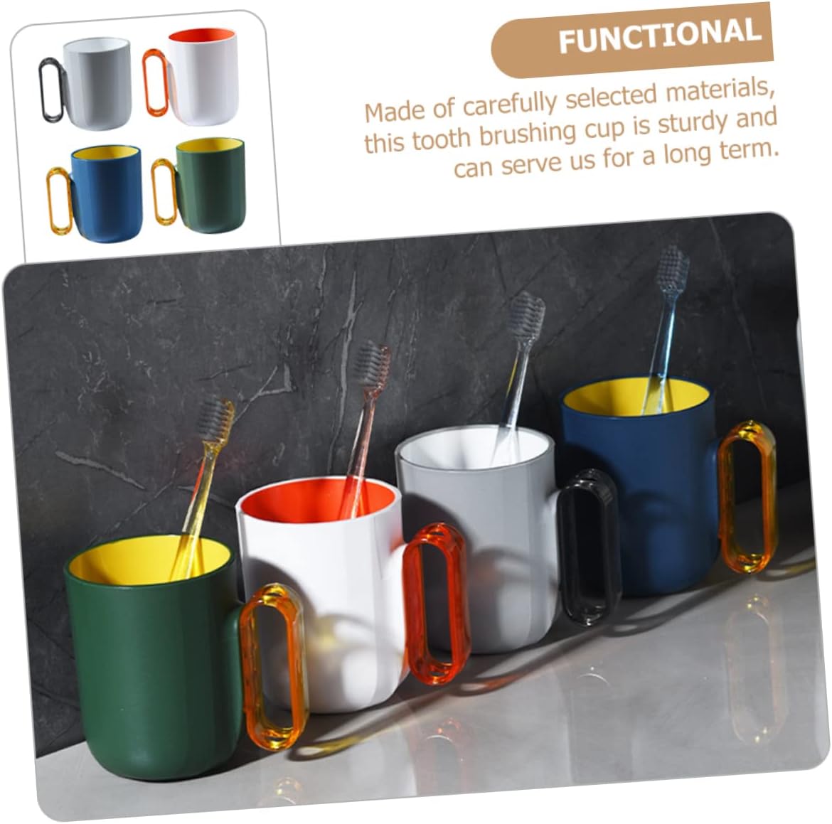 Chic 4-Piece Toothbrush Tea Mugs for Travel Home