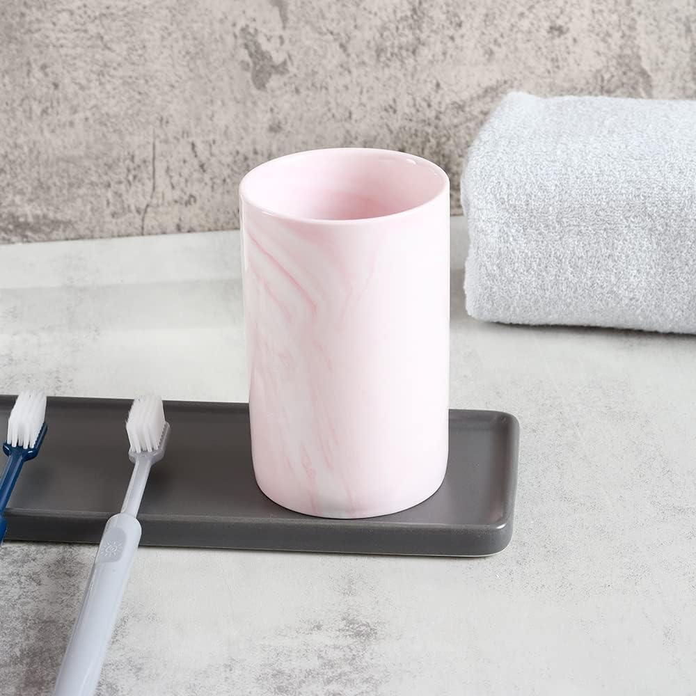 WongWongCat Pink Ceramic Toothbrush Holder 300ml