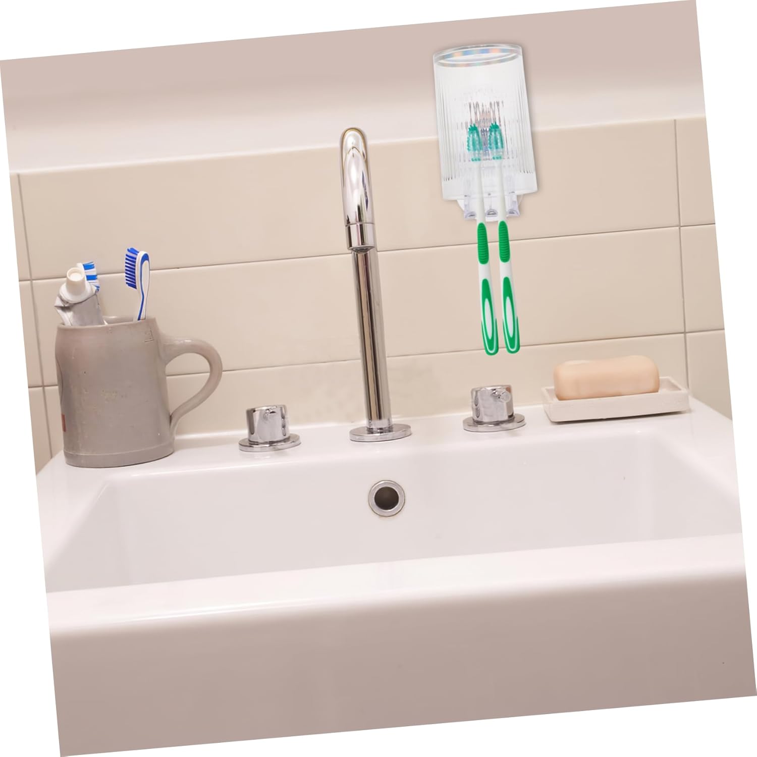 Unomor Wall-Mounted Boy Girl Toothbrush Holder with Rabbit Design 1
