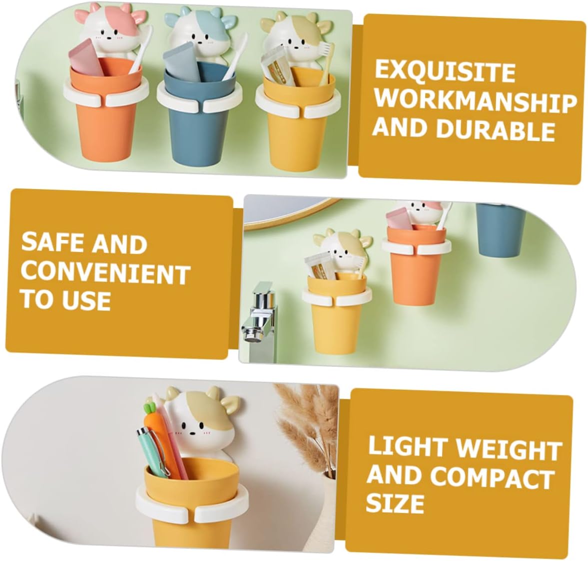 Cartoon Cow Toothbrush Cup Holder