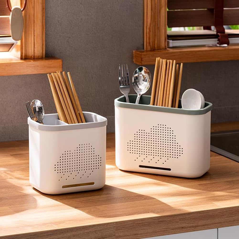 3 Slots Toothbrush Holder with Drainage and Storage