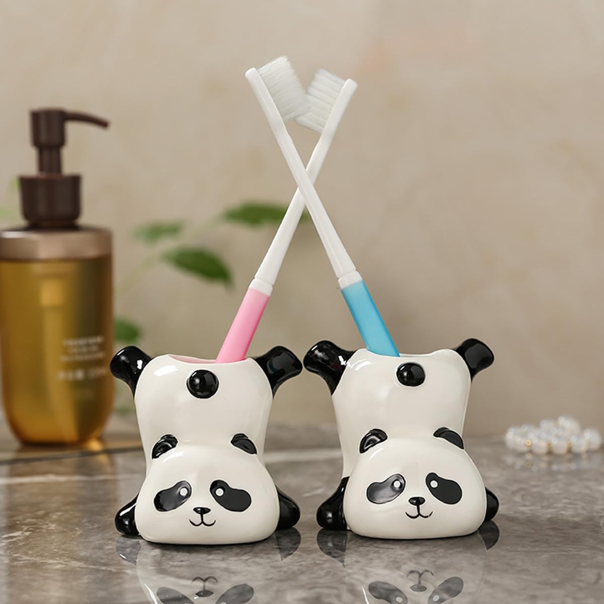 Cool Ceramic Panda Toothbrush Holder