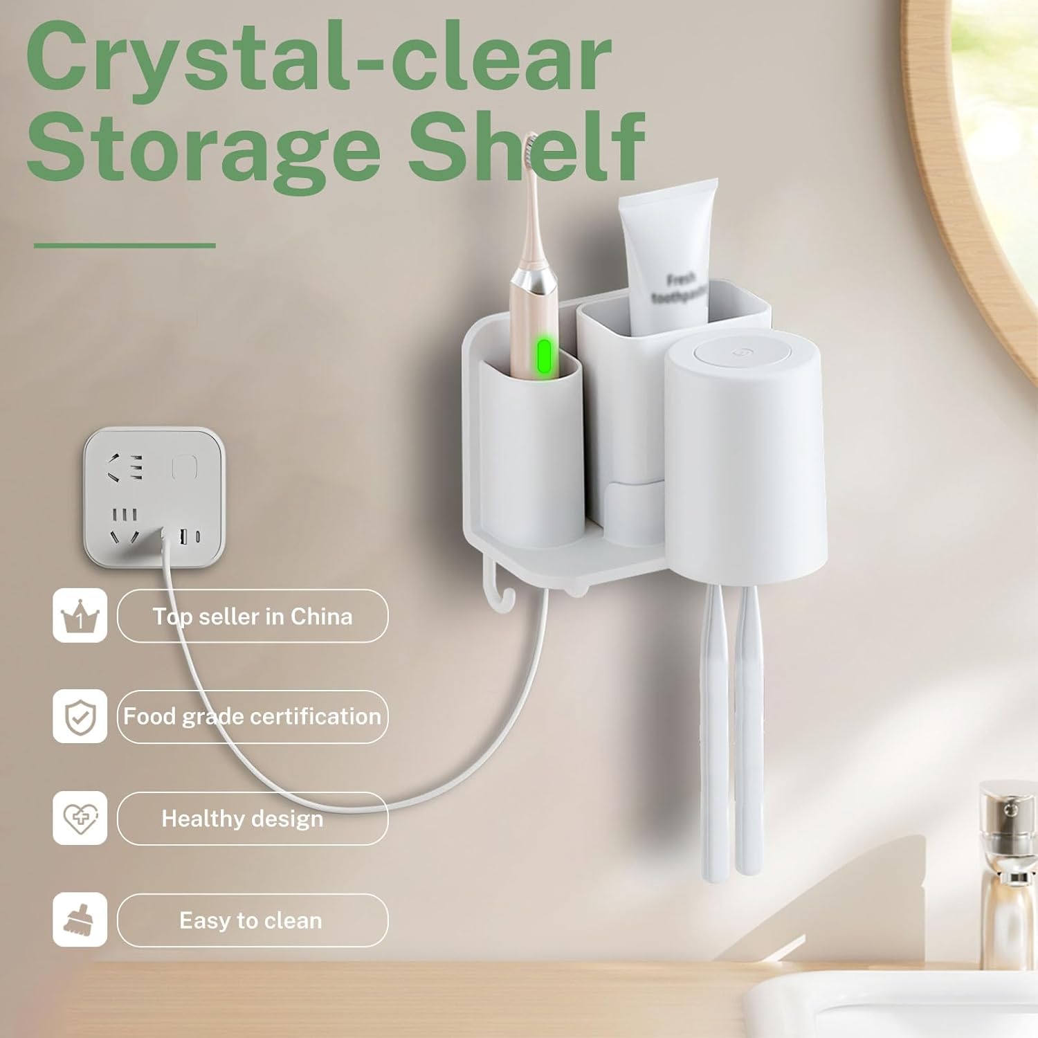 Include 2025 New Razor Toothbrush Organizer for Bathroom