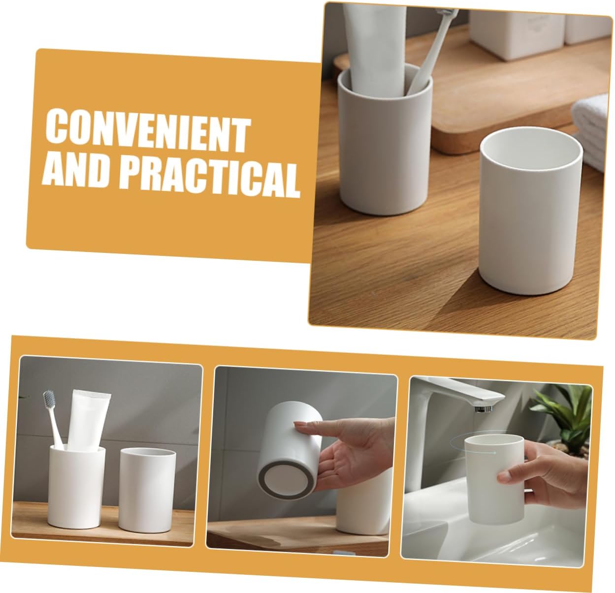 2-Piece Bathroom Toothbrush Mouthwash Cups for Reusable Travel