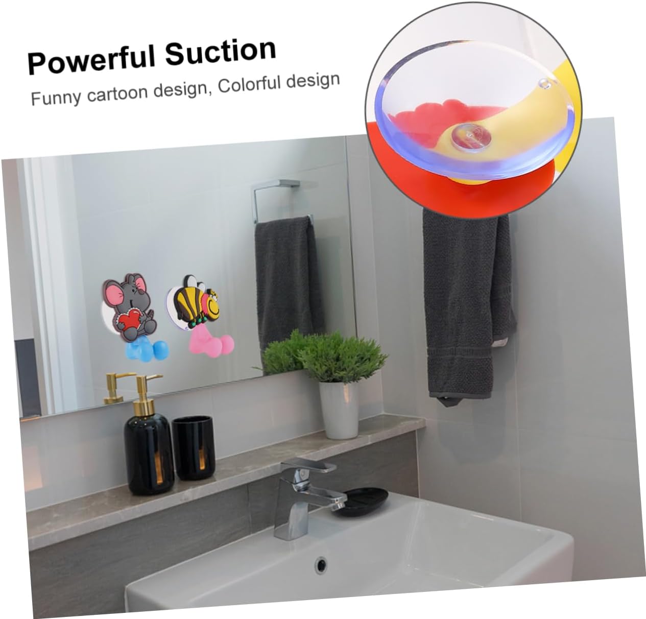 Ciieeo Cute Animal Toothbrush Holder with Suction Cup for Kids