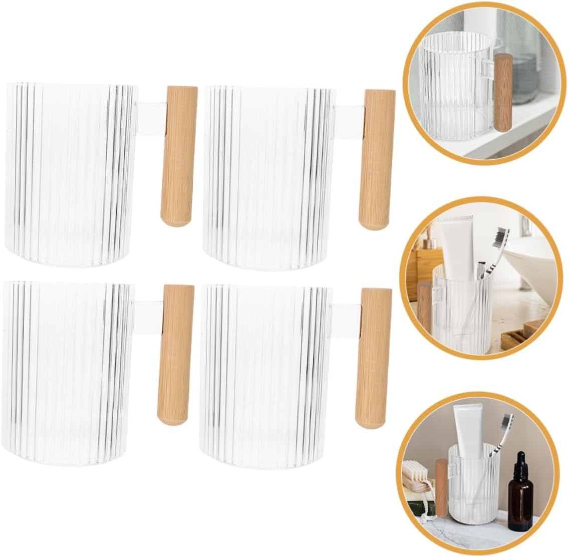 Ergonomic Mobestech 4Pcs Multi Purpose Toothbrush Holder Cups