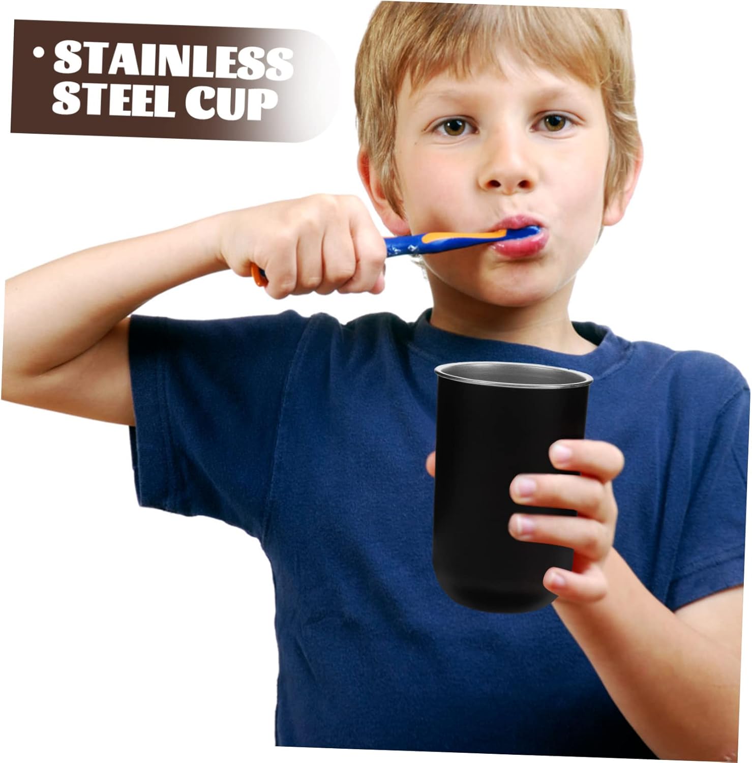 Pam ingono Stainless Steel Toothbrush Cup 350ml Black