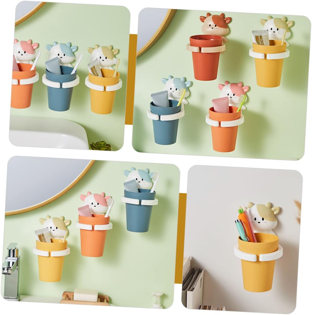 Cartoon Gargle Toothbrush Holder Wall-Mounted and Safe
